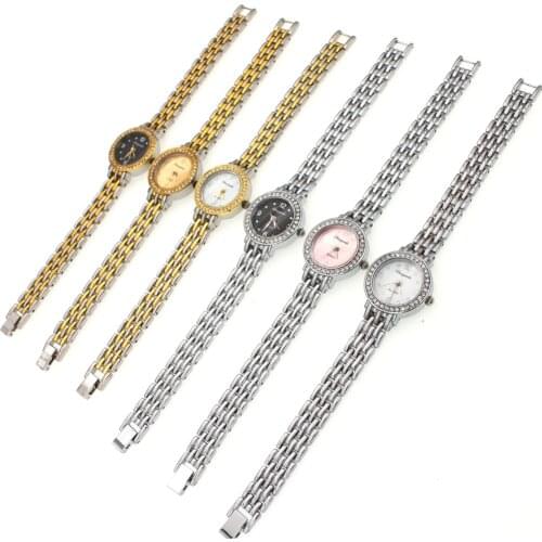 10pcs Mixed Lot Colors High Quality Fashion Ladies Women Girls Watch Stainless Steel Crystal Dress Quartz Wristwatch Cheap Watch