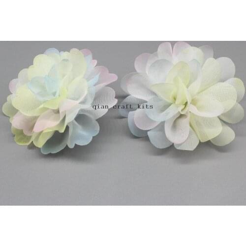 12pcs organza hand tie dye Hair Clip brooch -Bridal Hair Piece-Bride-Flower Hair Clip-Bridesmaid-Organza Flower free gift bag