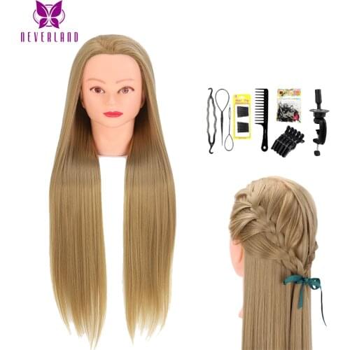 30" 75cm 100% High Temperature Firber Hair Doll Heads Nice Hairdressing Training Head Nice Dummy Doll Hairdresser Mannequin Head
