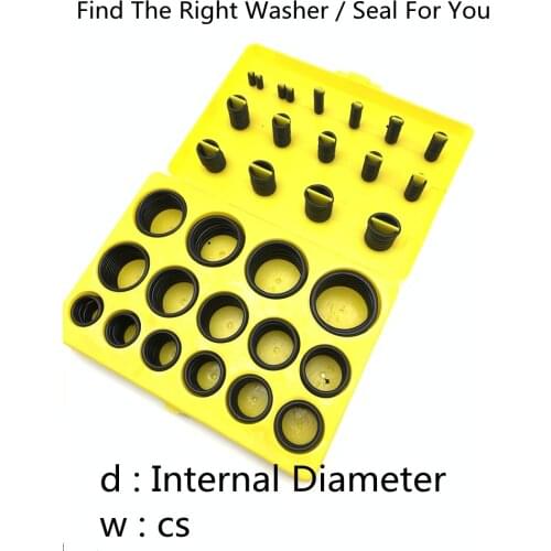 386 Pcs/Lot O Ring Rubber Washer Seals Assortment Black O-Ring Seals Set Nitrile Washers High Quality For Car Gasket