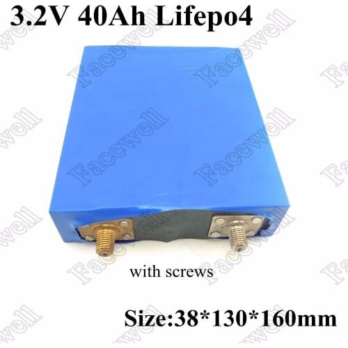 Lifepo4 3.2v 40ah battery real capacity 42ah lifepo4 battery can build 12V battery for panel solar ebike car UPS power supply