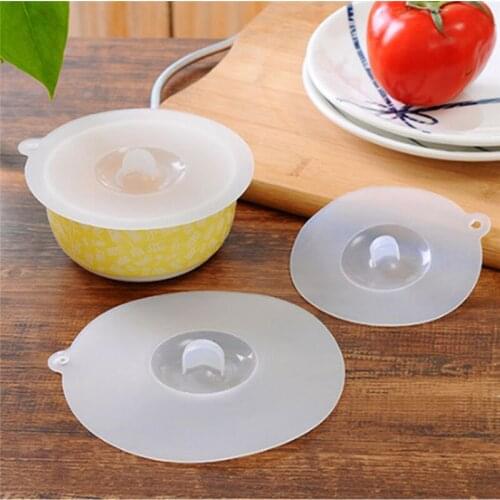 Silicone Leakproof Coffee Mug Suction Lid Cap Airtight Seal Cup Cover Cup Lid Kitchen Accessories 3 Size