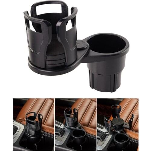 1pc Black Foldable Car Cup Holder Drinking Bottle Holder Stand Bracket Sunglasses Phone Organizer Stowing Tidying DIY Styling