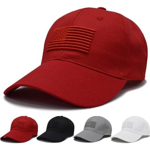 Baseball Cap Men Cotton Military Dad Hat Usa American Flag Us Unisex Hip Hop Hat Sport Caps Outdoor Ponytail Messy Trucker Cap