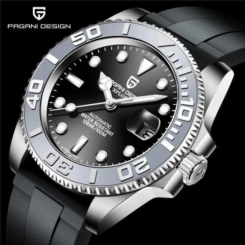 PAGANI DESIGN Luxury brand Automatic mechanical watch for the men Mens watches 40mm Sapphire Glass Stainless steel bracelet