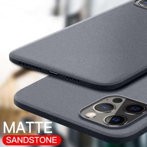 Luxury Scrub Sandstone Case For Coque iPhone 11 Pro XS Max XR X 7 8 Plus Slim Soft Silicon Matte Back Cover For iPhone 12 Case