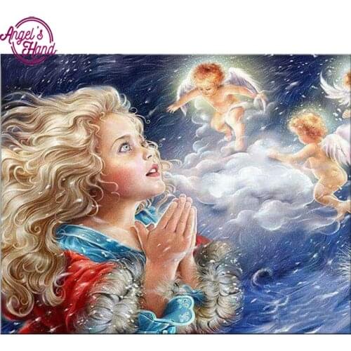 Diamond embroidery angel baby diy diamond painting cross stitch full square diamond needlework mosaic pattern little girl
