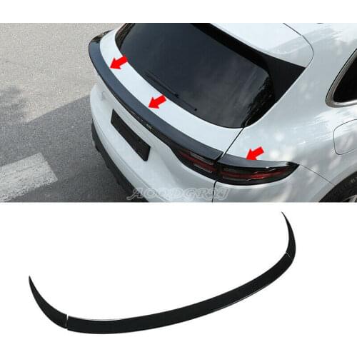 For Porsche Cayenne 2018-2021 Glossy Black Rear Trunk Central Spoiler Wing Trim Car modification Auto parts