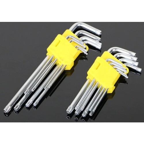 9PCS/Set Double End Hex Socket Wrench Hex Key Allen Wrench For Car Repair Tool Pozidriv Torx Multifuctional Spanner Hex Key Set