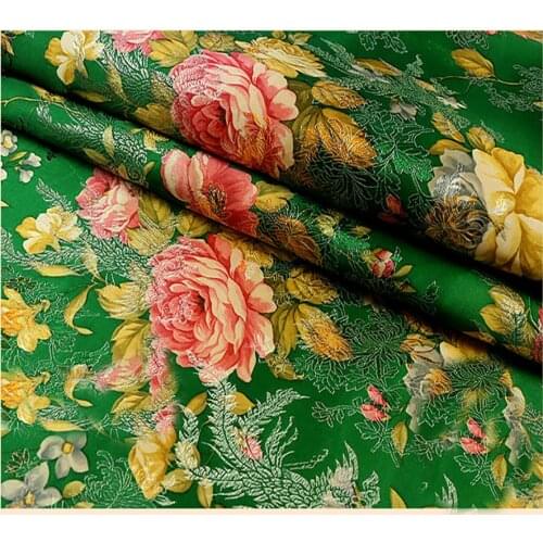 Ethnic floral jacquard tapestry satin silk brocade fabric for wedding dress,kids clothes,dolls,upholstery fabric 145cm width