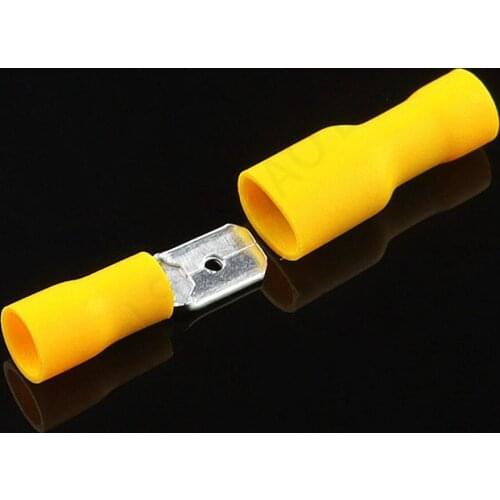 6.3mm FDFD + MDD Yellow 25 Female 25 Male Spade Insulated Electrical Crimp Terminal Connectors FDD