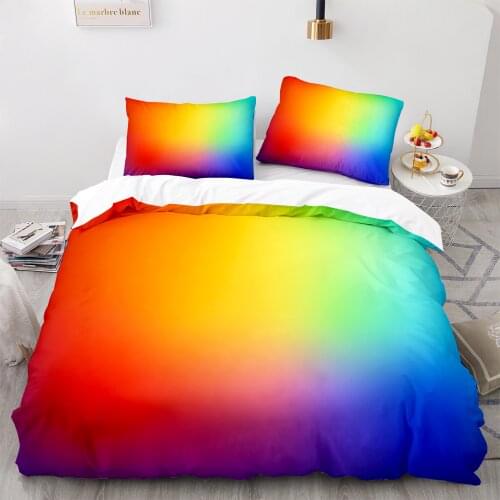 Colorful Rainbow Bedding Set Single Twin Full Queen King Size Rainbow Bed Set Childrens Kid Bedroom Duvetcover Sets 3D Print 09