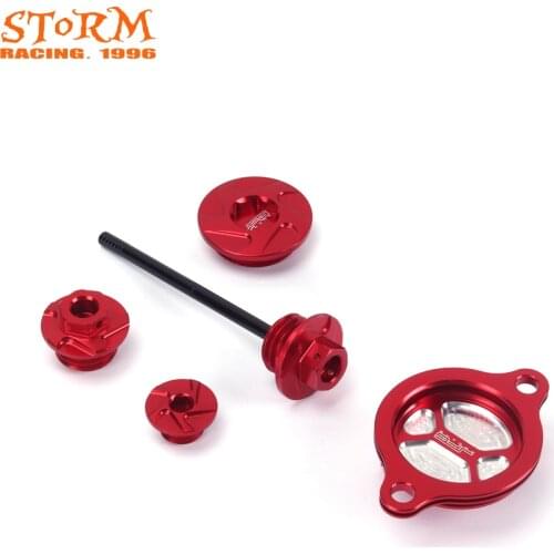 CNC Oil Filter Cover & Timing Screw & Oil Dipstick Set For HONDA CRF250R CRF 250R 10 11 12 13 14 15 16