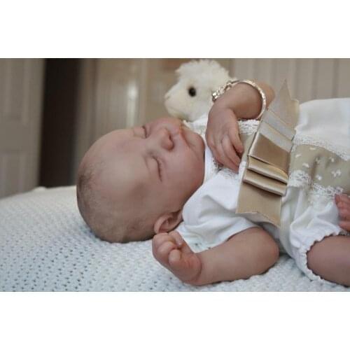 NPK 48CM hand-drawing reborn baby doll Levi premie baby boy hair lifelike boy lifelike real soft touch cuddly baby
