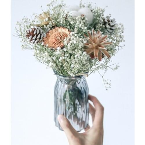 Best Newyear 2021 Desktop Home Office Wedding Decoration Creative Gift Preserved Dried Flower Arrangement Mixed Gypsophila Grass