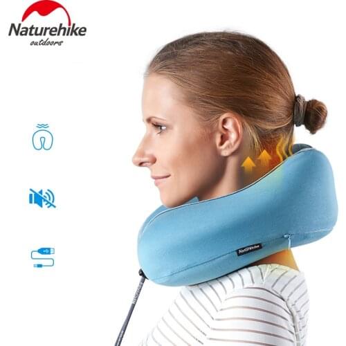 Naturehike promotion Vibrating Massage Pillow U shape Rebound Memory Foam Pillow Neck Shoulder USB Charging Outdoor Travel
