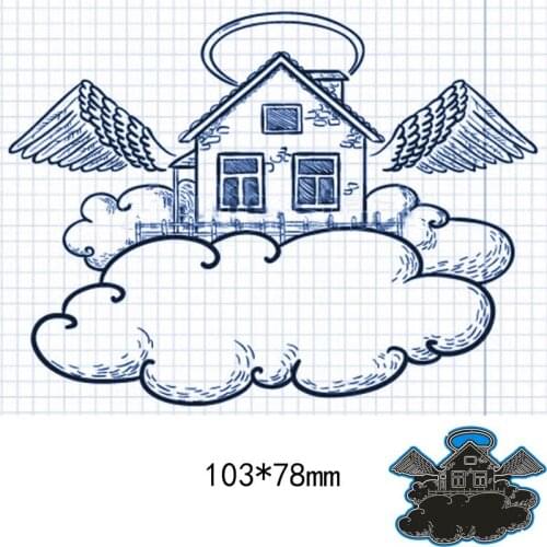 New Arrival sky house frame Cutting Dies Stencil DIY Scrapbooking Photo Album Embossing Decor Paper Card Craft 103*78mm