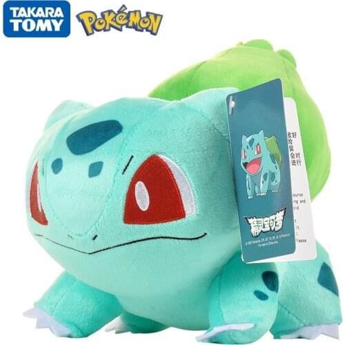 Genuine 20cm Pokemon Bulbasaur Plush Toy Cute Cartoon Pikachu Squirtle Plush Doll Big Doll Pillow Ragdoll Boy Girl Birthday Gift