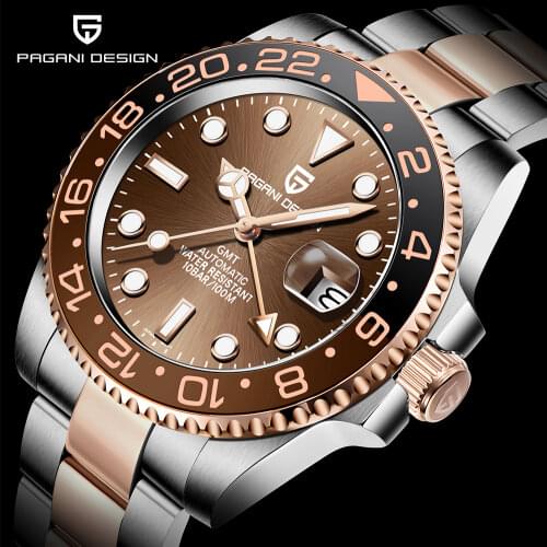 Pagani Design Automatic Watch Men 316L Stainless Steel Mechanical Watch Classic GMT Luxury Watch Sapphire Glass Waterproof Clock