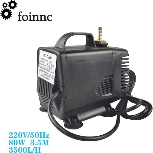 CNC 220V 80W Black submersible pump 3.5M 3500L/H for spindle Cooling on engraving cutting machine(Free 5m PU tube