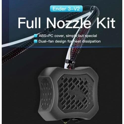 Creality 3D 24V Ender 3 V2 Full Nozzle Kit with Nozzle Extruder+Cooling Fan+Shell for 3D Printer