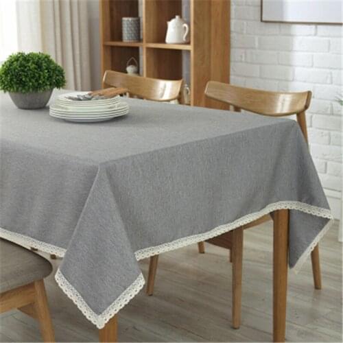 Rectangular Tablecloth Waterproof Blending Solid Table Cover Anti-Scalding Wedding Cloth for The Table Home Textile Garden