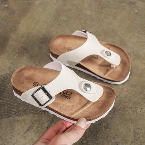 Girls Shoes Mini Cork Sandals Boys Clip Toe Flip Flops 2020 Summer Kids Shoes Infant Baby Flats Mother& Boys Sandals Antiskid