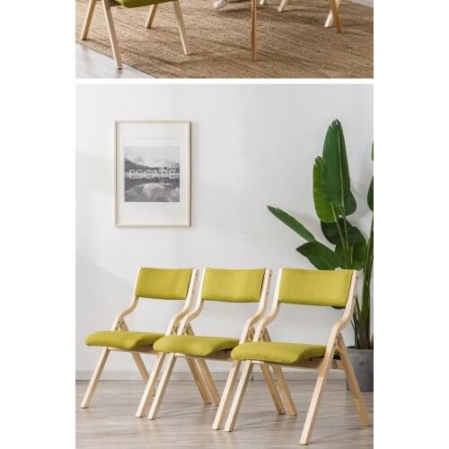 Folding Chair Household Solid Wood Simple Nordic Dining Chair Folding Chair Armchair Portable Office Wooden Stool Sub Stool