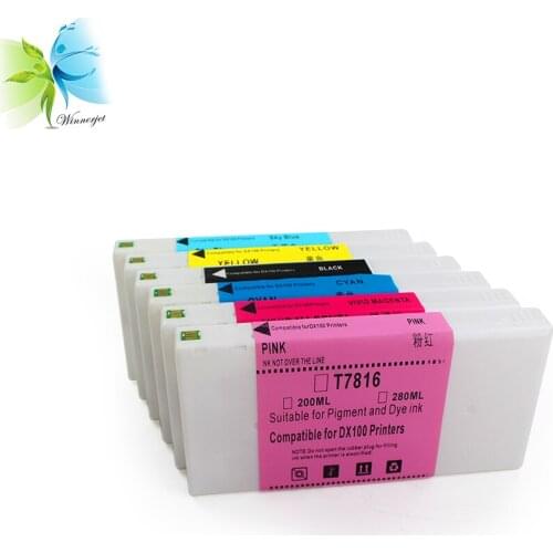 WINNERJET 200ml Compatible Ink Cartridge Disposable For Fuji DX100 Printer BK C M Y SB P