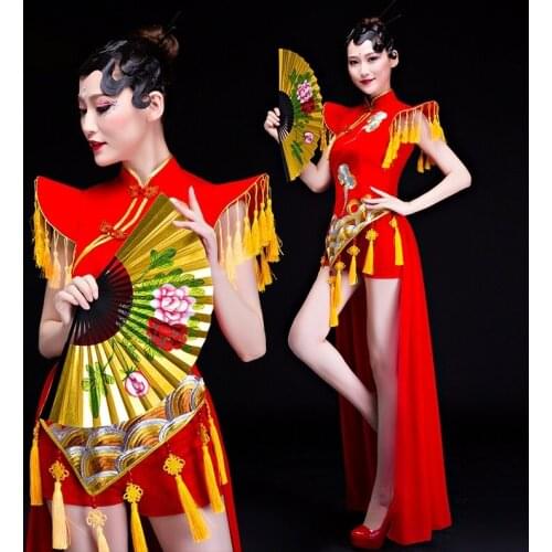 Traditional folk and ethnic dance clothes national dance of China fan yongo ancient Chinese folk dance clothing FF1984