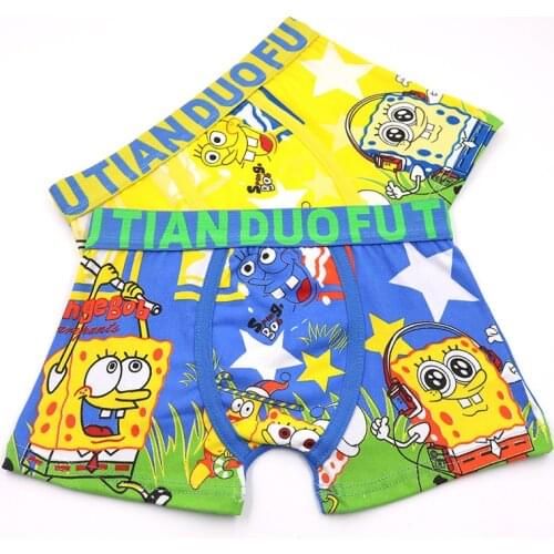 2pcs/set Cartoon Boys Underwear Soft Breathable Girls Panties Kid Boxer 3-11T Baby Panties Cartoon Sponge Panty Briefs Underpant