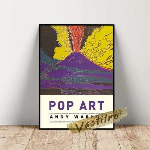 Andy Warhol Museum Exhibition Poster, Pop Art Prints, Warhol Vesuvius Wall Painting, Colour Landscape Wall Picture, Idea Gift