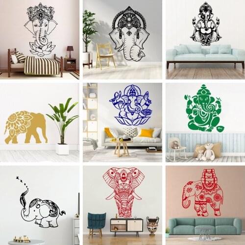 Funny Indian Yoga Mandala Elephant Home Decor Modern Acrylic Decoration For Living Room Kids Room Wall Decoration Murals