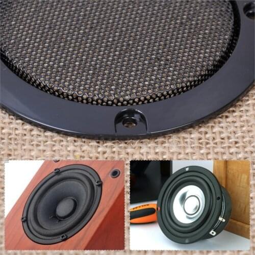 DWCX 2pcs DIY 3" Inch ABS Black Audio Speaker Decorative Circle Cover Protection Circle w/ Protective Grille Mesh for Most Cars