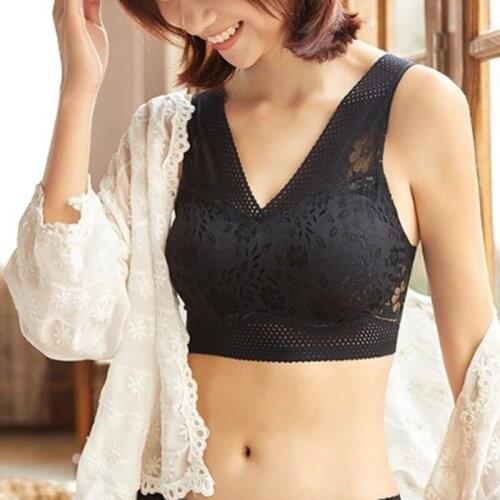 Women Bras Fashion Wild Floral Pattern Bra Comfy Breathable Gathered Wire Free Bralette Plus Size Sleep Underwear