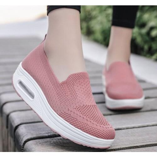 Women Casual Working Shoes Breathable Mesh Summer Outdoor Slip-On Flats Platform Laofers Non-slip Soft Gift Shoes
