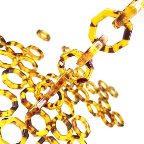 100pcs/Bag 25mm*25mm DIY Leopard Acrylic Necklace Strands Bag Chains Accessories Women Jewelry Glasses Chains Components