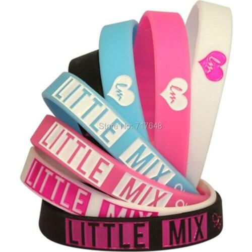 400pcs Little Mix wristband silicone bracelets rubber cuff wrist bands bangle free shipping by FEDEX