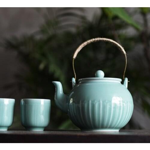 Teapot suits domestic large girder pot of tea is the large capacity of a complete set of tea cups Chinese cold water