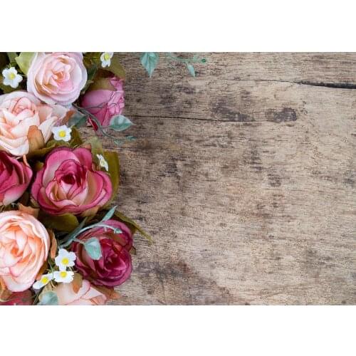 Flowers Wooden Plank Photography Backgrounds Customized Photographic Backdrops For Photo Studio Newborn Photo Shootings Toys Pet