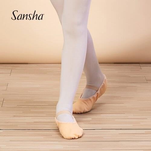 Sansha Kids Girls Soft Ballet Shoes Practice Class Training Gymnastic Dance Slippers Ballerina Pink Black NO.155C