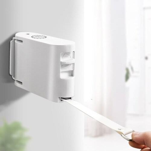 Indoor Outdoor Invisible Clothesline with Hanger Hole Retractable Clothesline Rope Drying Rack Balcony Clothes Line No Drilling