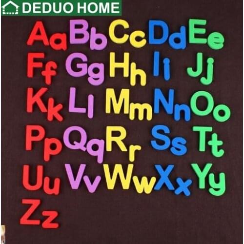 DEDUO Home Decor English uppercase lowercase letters magnetic stickers digital refrigerator stickers magnet childrenkindergarten