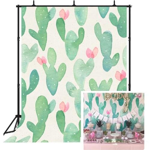 Cactus flower photography backdrops birthday party banner cake table newborn baby shower photo booth studio props background 229
