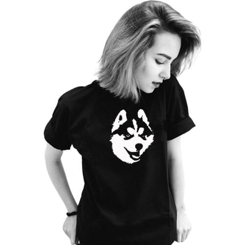 Harajuku Siberian Husky cotton T shirt Husky Gifts women Clothing With Dog Graphic Tees dog lovers shirt summer tops