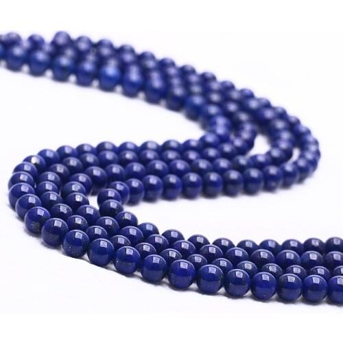 ICNWAY Natural Round 3-5A Grade Lapis Lazuli Stone Beads 4-10mm for Jewelry Making 15inches DIY Jewellery Wholesale