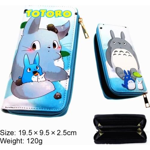 Anime My Neighbor Totoro PU Cartoon Wallet Zipper Credit ID Card Holders Layers Leather Purse Boys Girls Students Coin Handbag