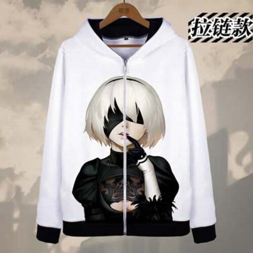 NieR:Automata Hoodies Jackets Anime YoRHa No. 2 Type B Cosplay Costumes NieR Automata Coat Sweatshirts