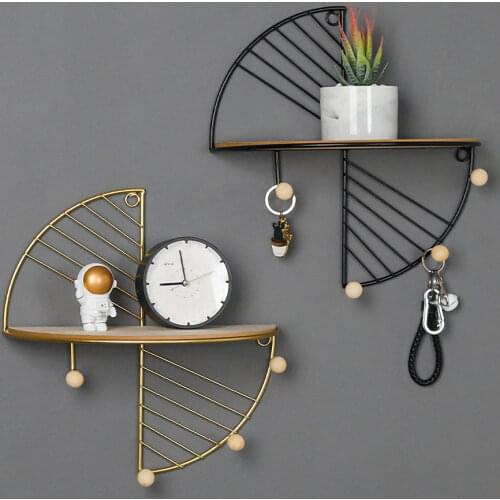 Creative Iron Art Storage Display Shelf Wall Mounted Storage Rack Kitchen Bedroom Living Room Stand Home Decoration Home Decor