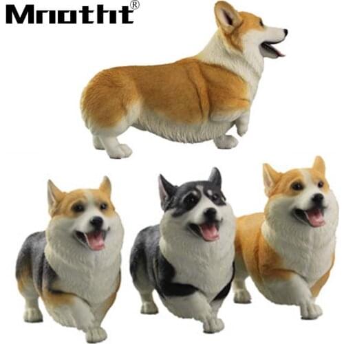 Mnotht Simulita Corgi Model 1:6 Soldier Accessories DIY Kids Gift for 12inch Action Figure Toys Collectible Lovely Mini Dog M3n